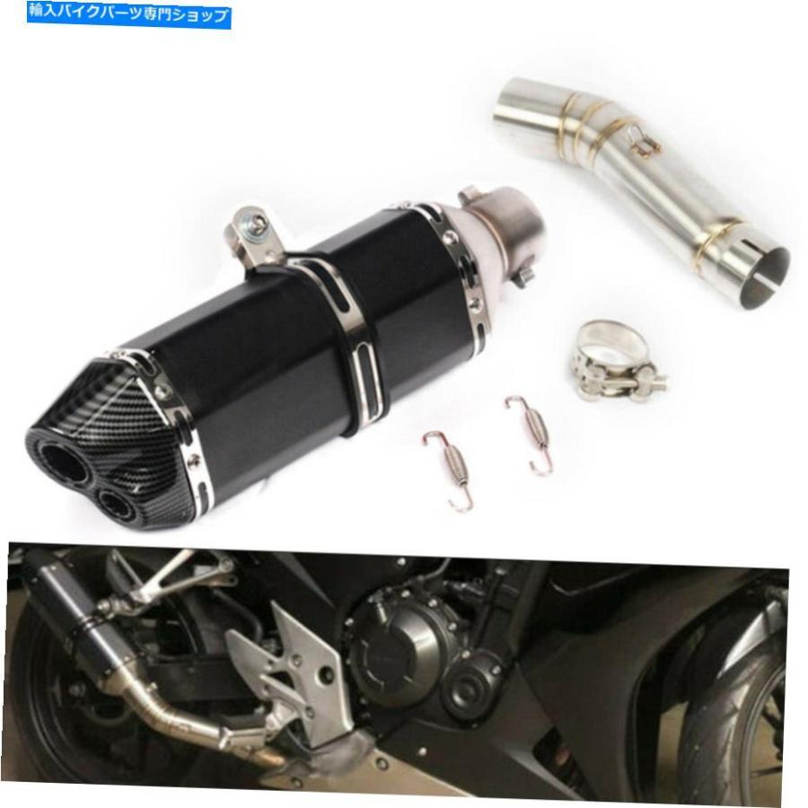 サイレンサー ホンダCBR500のためのオートバイスリップオン排気マフラーミッドパイプサイレンサー2013-2019 Motorcycle Slip-on Exhaust Muffler Midの画像