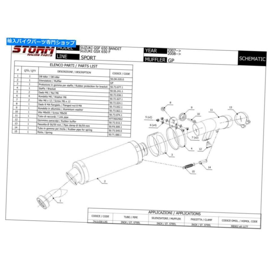 サイレンサー マストゥーズバイMIVV Muffler GPスポールスコットGSF 650 Bandit 2007> 2015年用語 - オリジナルのタイトルを表示 エキゾーストーム byの画像