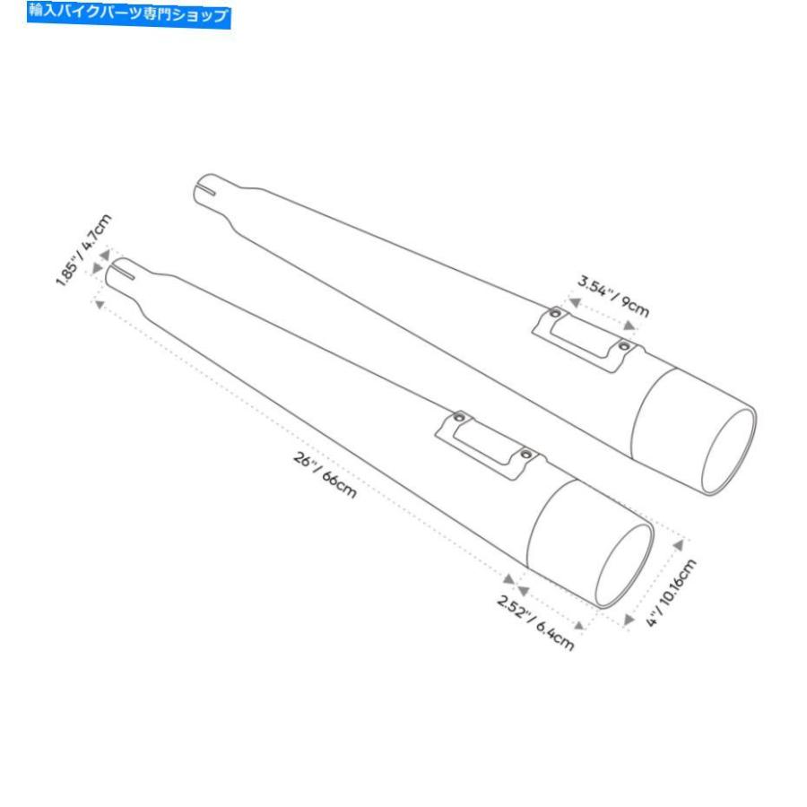 サイレンサー Megaphoneスリップオンマフラー排気パイプフィットハーレーツーリングロードグライド95-16 Megaphone Slip-On Muffler Exhaust Pipe Fitの画像