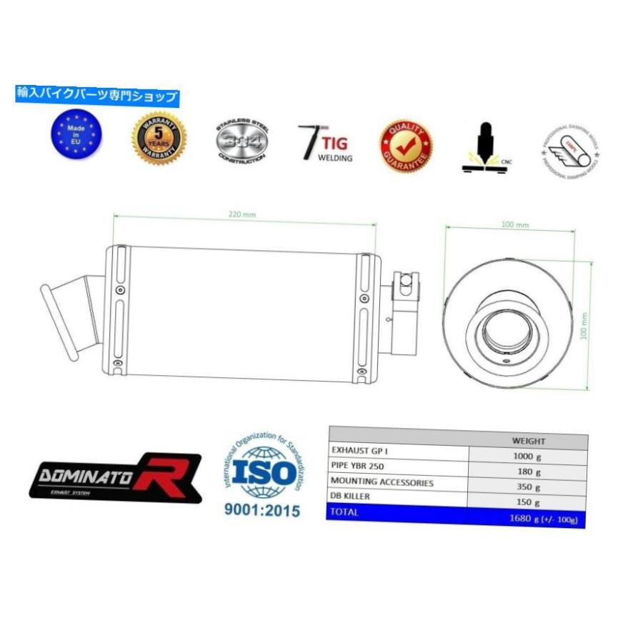 サイレンサー パーストイレーカラートーパーGP Iヤマハybr 250 + DBカラー - オリジナルのタイトルを表示 エキゾーストサイレンサー マフラー ドミネの画像