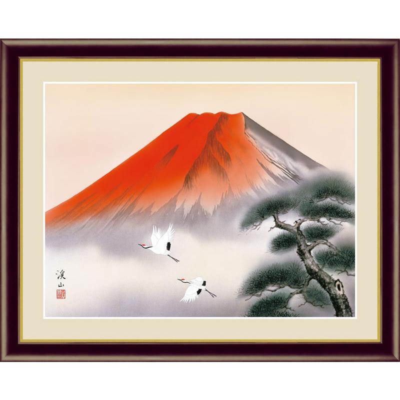 「赤富士」　富士山　金額縁　絵画 楽天市場】絵画 黄金赤富士 版画 玄関 リビング 額入り