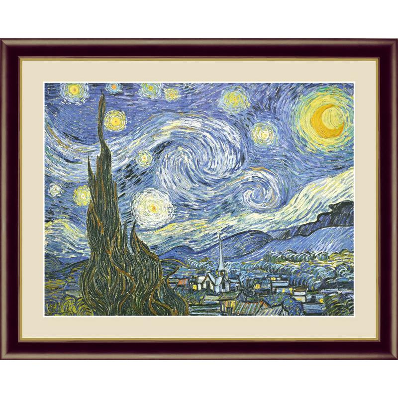 絵画 アート額絵 フィンセント・ヴィレム・ファン・ゴッホ 星月夜 42×34cm 洋画