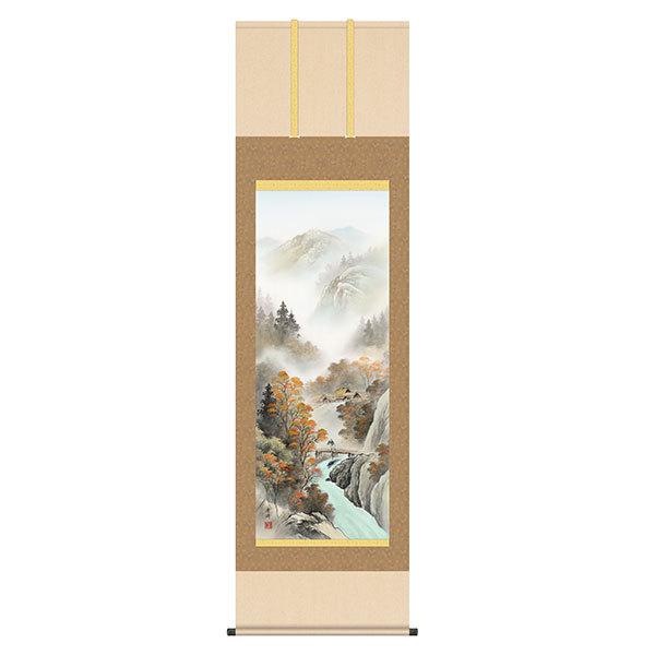 掛軸 床の間 四季情景 秋 秋紅情景 小林秀峰 尺五 54.5×190 KZ2B4-25C