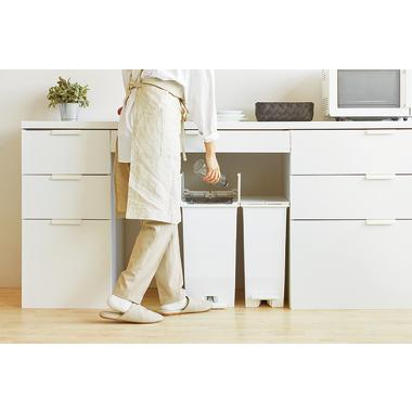 ゴミ箱 キッチン 分別 ペダルオープンツイン20 RSD-76WH ホワイト 20L ペダルダストボックス(2個入) キャスターの画像