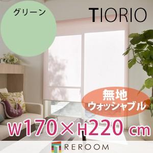 ロールスクリーン 規格品 タチカワ グループ 無地 ウォッシャブル 洗える 幅170cm×高さ220cm TR5123-J グリーン TIORIO 国産 安心１年保証 取付簡単(REROOM)