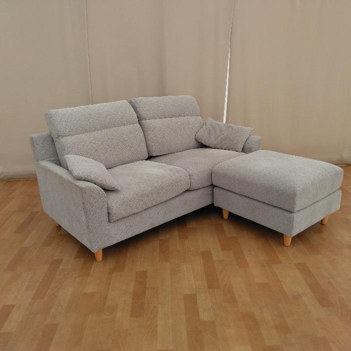 中古 カウチソファ コーナーソファ グレー 2人用 2.5Pソファ  