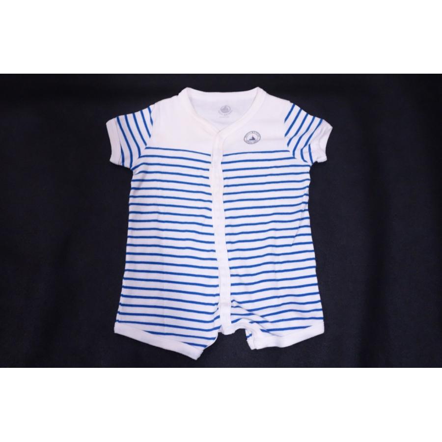 Petit Bateau プチバトー ベビー 半袖 ボーダー柄 ロンパース 67センチ 白 青 中古 送料198円 リサイクルストア リセール 通販 Yahoo ショッピング