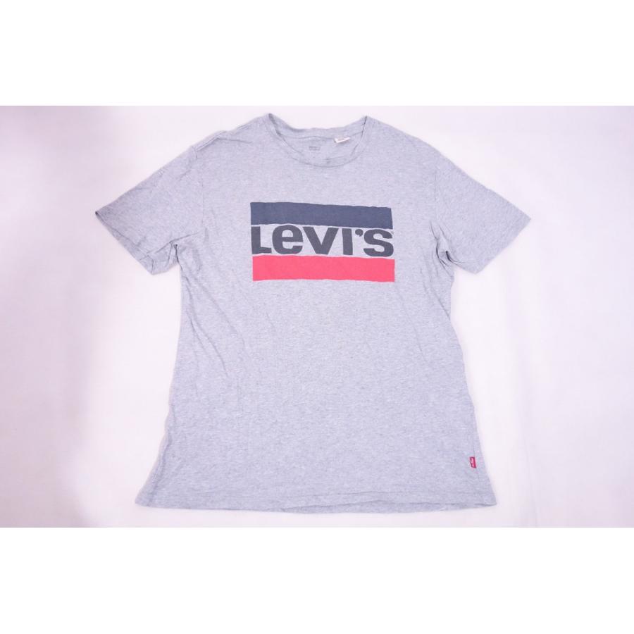 有名人芸能人 リーバイス Levi 039 S メンズ 半袖 Tシャツ M グレー コットン 中古丸首 文字 ロゴ 送料198円