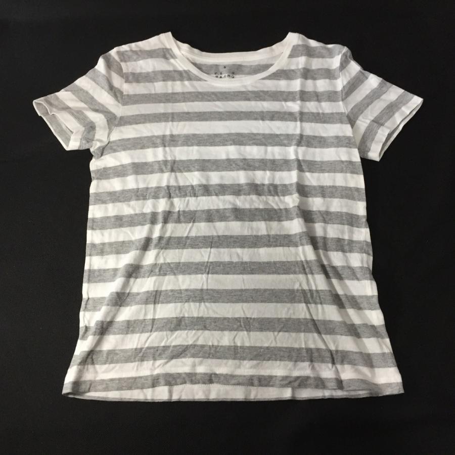 無印良品 Muji 半袖tシャツ メンズ M 丸首 柄もの ボーダー柄 白 グレー やや美品 中古 送料140円 G リサイクルストア リセール 通販 Yahoo ショッピング
