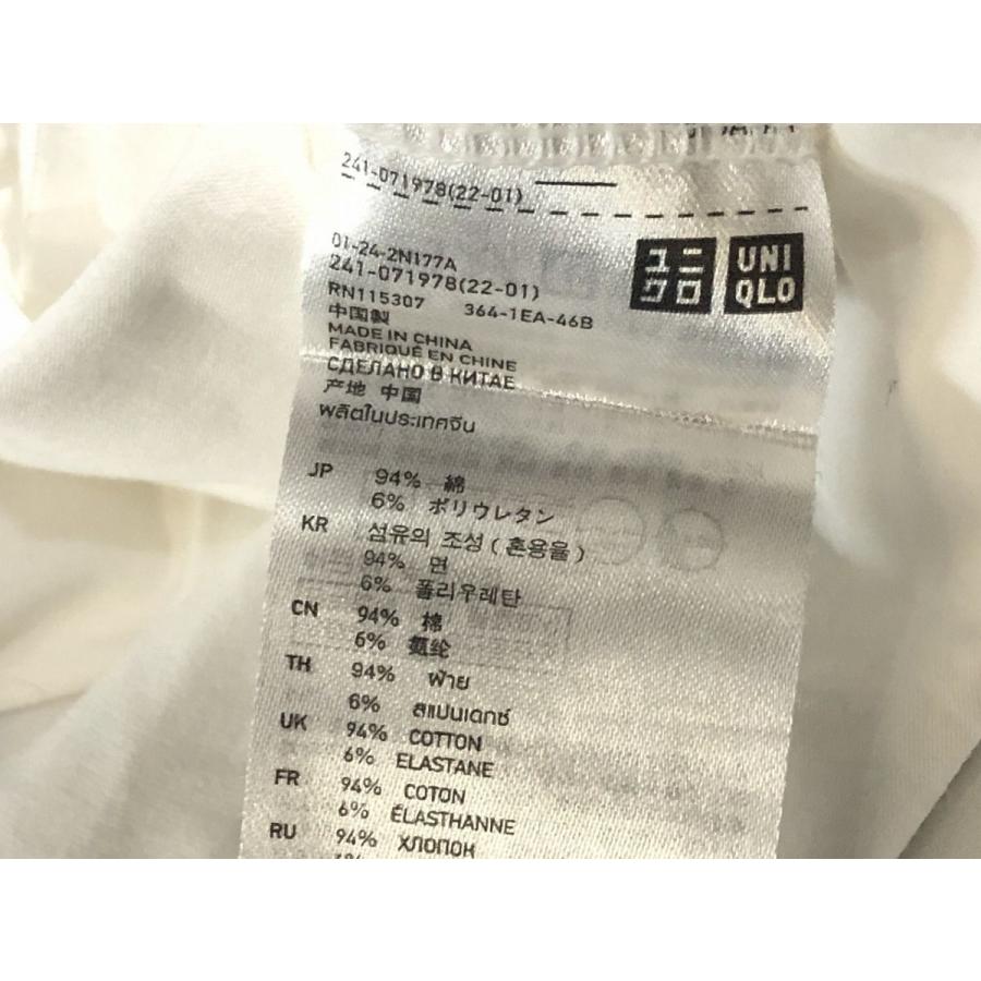 ユニクロ レディース 半袖 無地 ストレッチ Tシャツ  白  M  美品 送料185円｜resale｜05