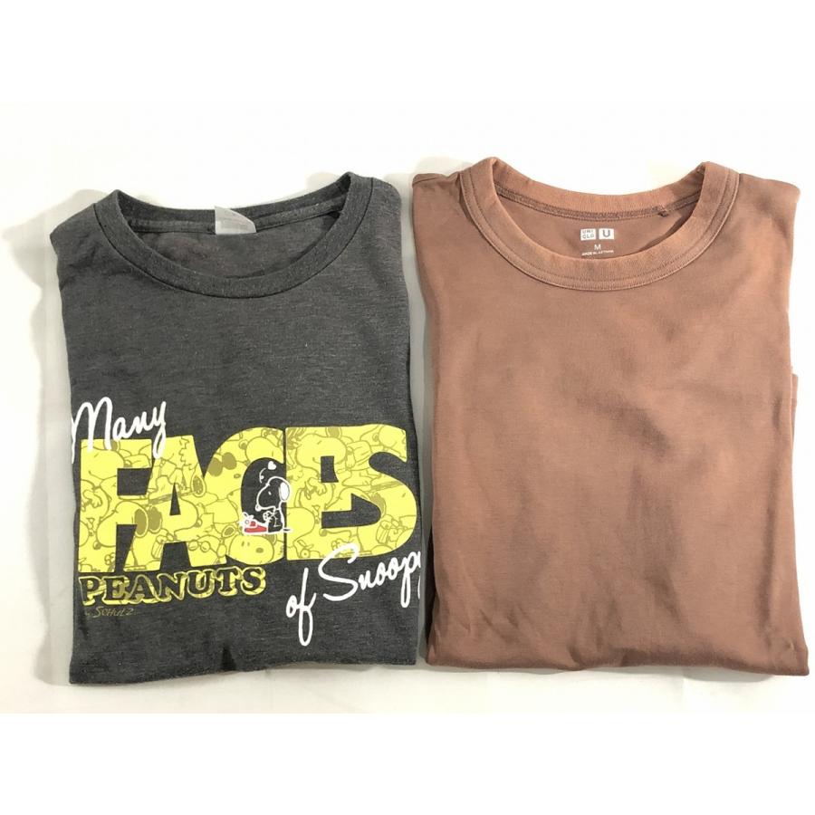 ユニクロ レディース 半袖 無地 Tシャツ 茶 Pesnuts 半袖 スヌーピー プリント Tシャツ 灰 2点セット M 中古 送料185円 リサイクルストア リセール 通販 Yahoo ショッピング