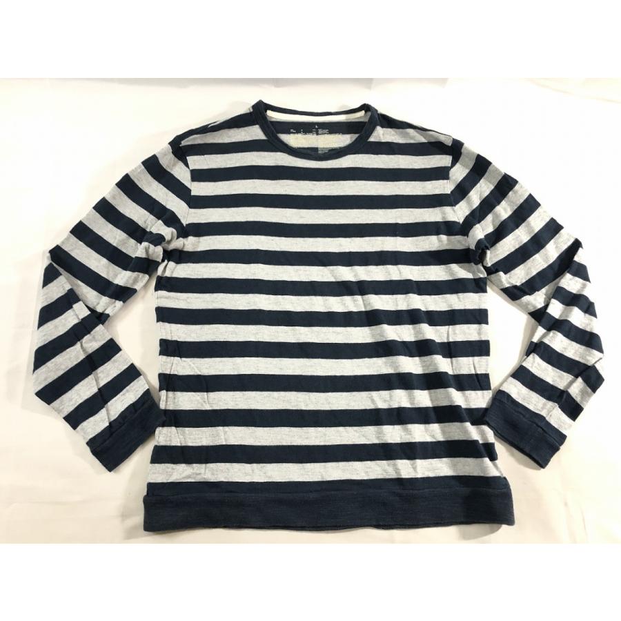 無印良品 メンズ ボーダー柄 長袖カットソー L 灰x黒 中古 リサイクルストア リセール 通販 Yahoo ショッピング