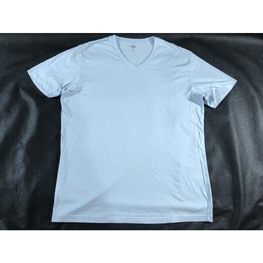 ユニクロ メンズ 半袖 無地 Vネック Tシャツ 青 Xl 美品 送料185円 リサイクルストア リセール 通販 Yahoo ショッピング