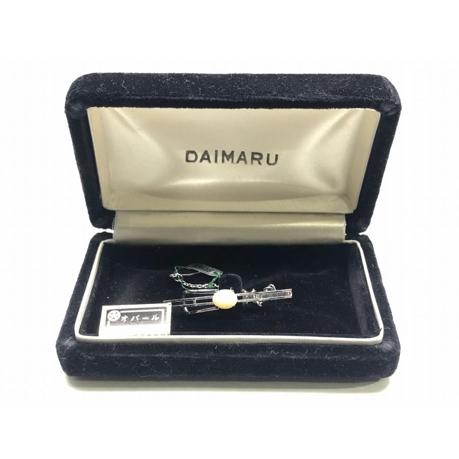 新品 本物 大丸 本オパール ネクタイピン 全長3.8cm シルバー 質感〇 