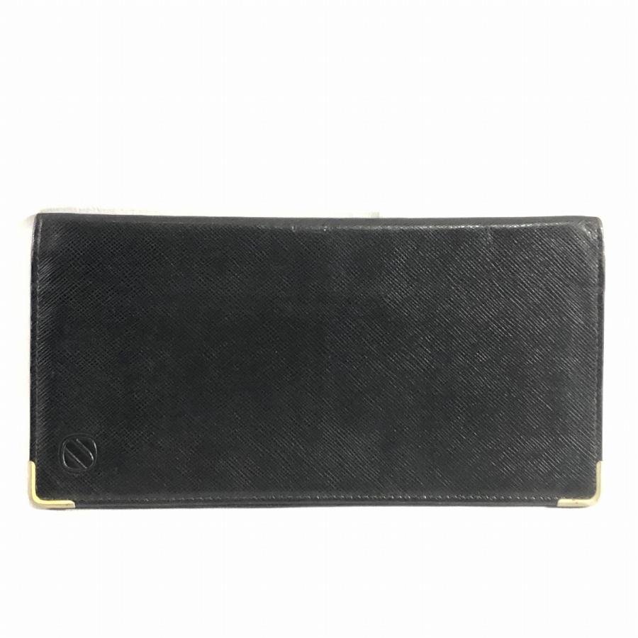 Ermenegildo Zegna エルメネジルド ゼニア 本革 長財布 黒 中古 t0 