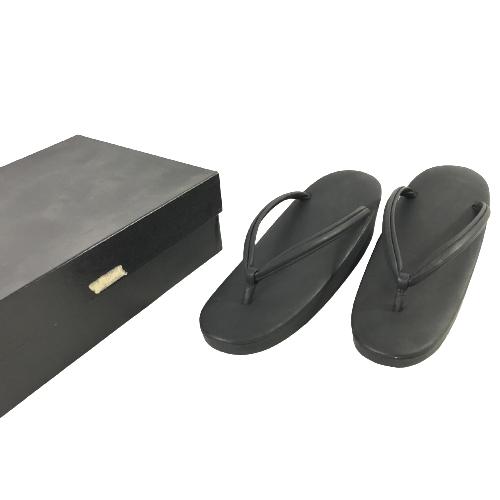伊と忠 レディース 和装用ぞうり 草履 23〜23.5cm 黒 中古 G2 