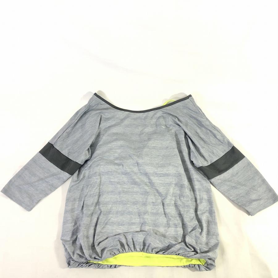 hummel ヒュンメル ヨガウエア 7分袖 インナー付きメッシュチュニック M グレー 美品 230412109リサイクルストア