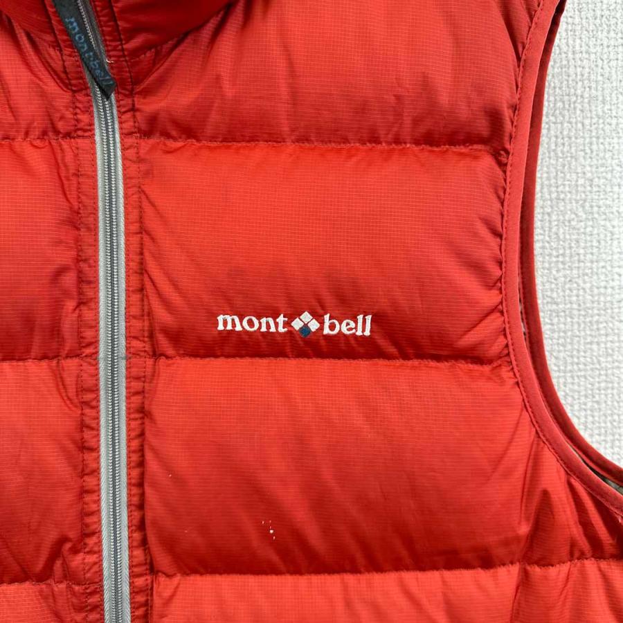 mont-bell◇ダウンベスト モンベル 無地 レッド系 刺繍 メンズ mont-bell◇ダウンベスト モンベル 無地 レッド系 刺繍 メンズ