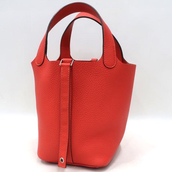 【美品】HERMES／エルメス　ピコタンロックPM　トリヨンクレマンス　ルージュピヴォワンヌ　□R刻印　ハンドバッグ　500070112｜reshine1107｜04