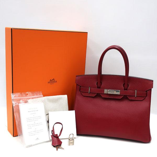 【美品】HERMES／エルメス　バーキン30　ヴォーエプソン　ルージュグレナ　A刻印　ハンドバッグ　500090107｜reshine1107｜10