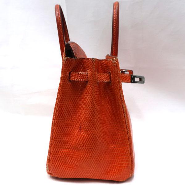 Birkin HERMES/エルメス バーキン25 リザード オレンジ □J刻印 Birkin HERMES/エルメス バーキン25 リザード オレンジ □J刻印