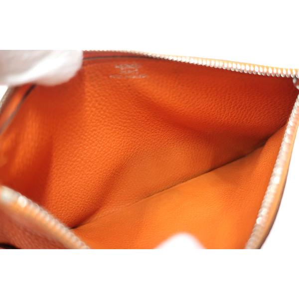 HERMES（エルメス） ドゴンGM トゴ オレンジ □I刻印 財布