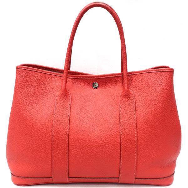 【美品】HERMES／エルメス　ガーデンパーティＰＭ　ネゴンダ　ルージュピヴォワンヌ　T刻印　トートバッグ　700050144_1