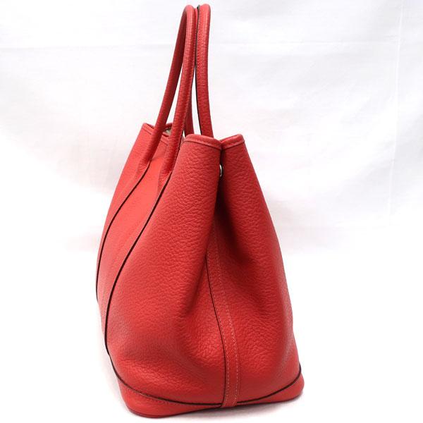 【美品】HERMES／エルメス　ガーデンパーティＰＭ　ネゴンダ　ルージュピヴォワンヌ　T刻印　トートバッグ　700050144_2