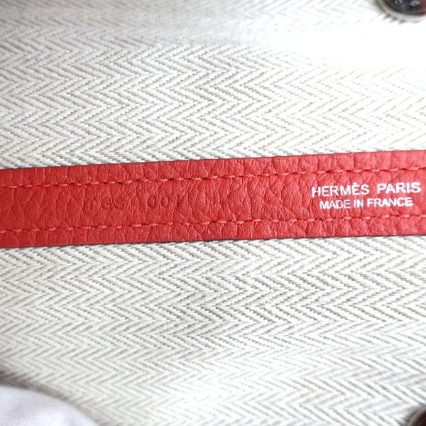 【美品】HERMES／エルメス　ガーデンパーティＰＭ　ネゴンダ　ルージュピヴォワンヌ　T刻印　トートバッグ　700050144_9