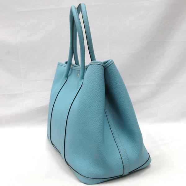 【美品】HERMES／エルメス　ガーデンパーティPM　カントリー　ブルーアトール　T刻印　トートバッグ　800010083_2