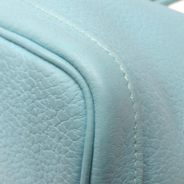 【美品】HERMES／エルメス　ガーデンパーティPM　カントリー　ブルーアトール　T刻印　トートバッグ　800010083_4