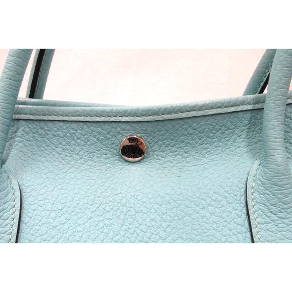 【美品】HERMES／エルメス　ガーデンパーティPM　カントリー　ブルーアトール　T刻印　トートバッグ　800010083_6