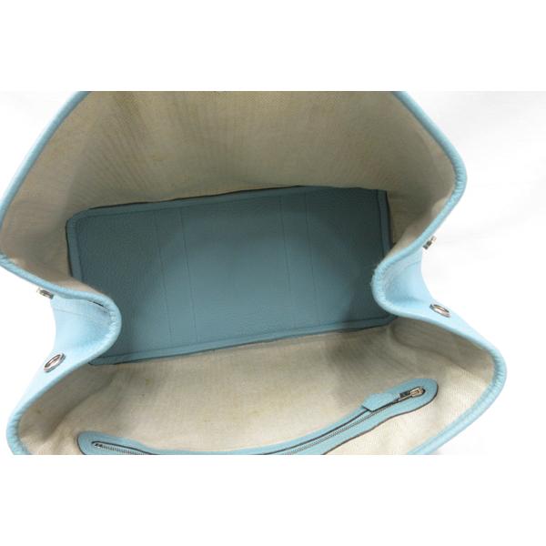 【美品】HERMES／エルメス　ガーデンパーティPM　カントリー　ブルーアトール　T刻印　トートバッグ　800010083_7