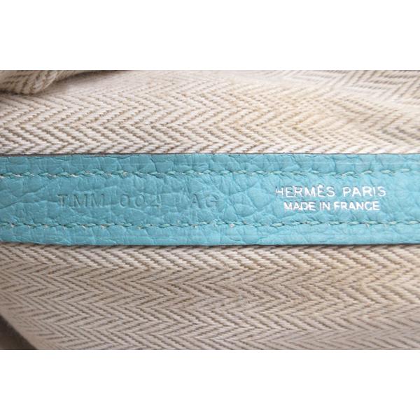 【美品】HERMES／エルメス　ガーデンパーティPM　カントリー　ブルーアトール　T刻印　トートバッグ　800010083_9
