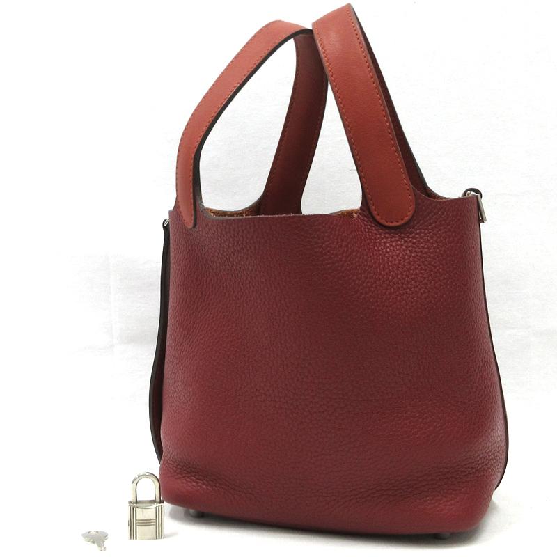 HERMES ピコタンロック PM ルージュアッシュ ボルドー ハンドバッグ HERMES（エルメス） 【美品】HERMES／エルメス ピコタンロックタッチ