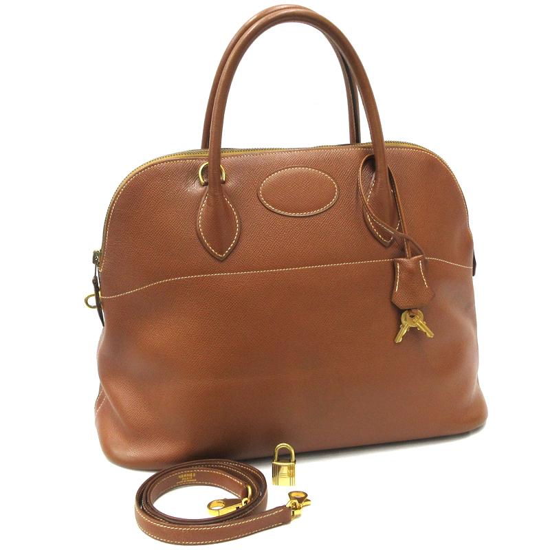 ボリード HERMES／エルメス ボリード35 クシュベル ブラウン 〇X刻印 