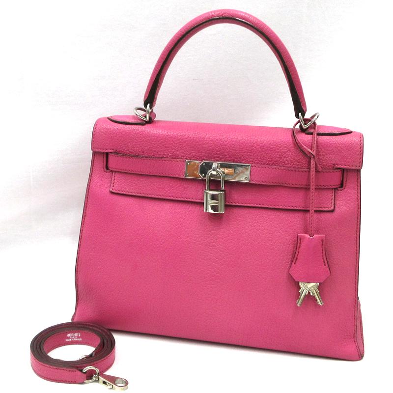 Kelly 【美品】HERMES／エルメス ケリー28 シェーブル フューシャ