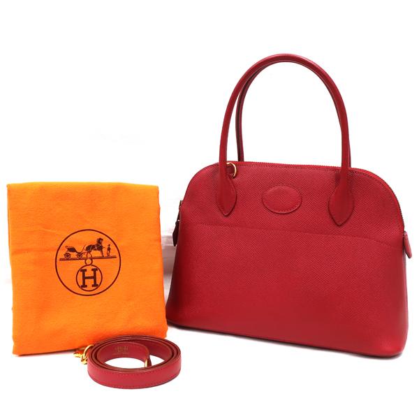 ボリード 【美品】HERMES／エルメス ボリード27 クシュベル ルージュ 