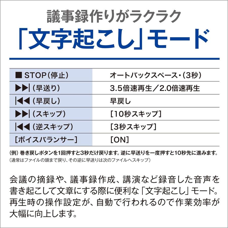 OLYMPUS ICレコーダー VoiceTrek VP-15 ブラック｜reshop-gaku｜05