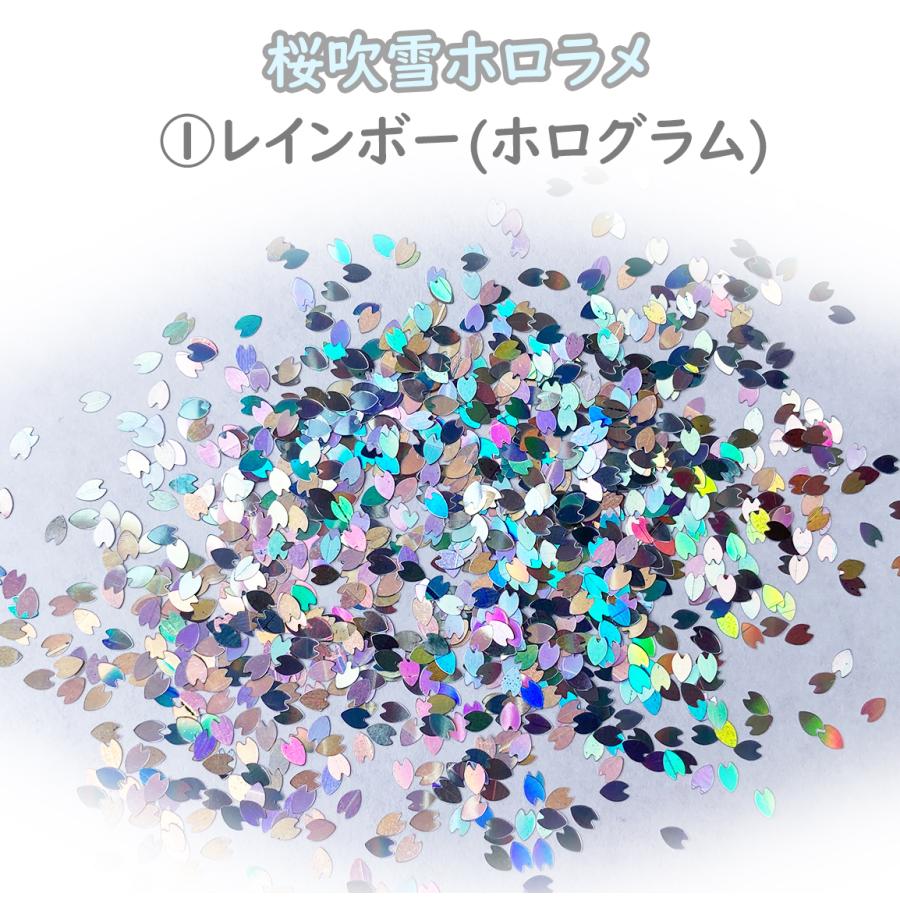 桜吹雪ホロラメ 全10カラー ☆ 桜 花びら ホログラム ラメ UVレジン