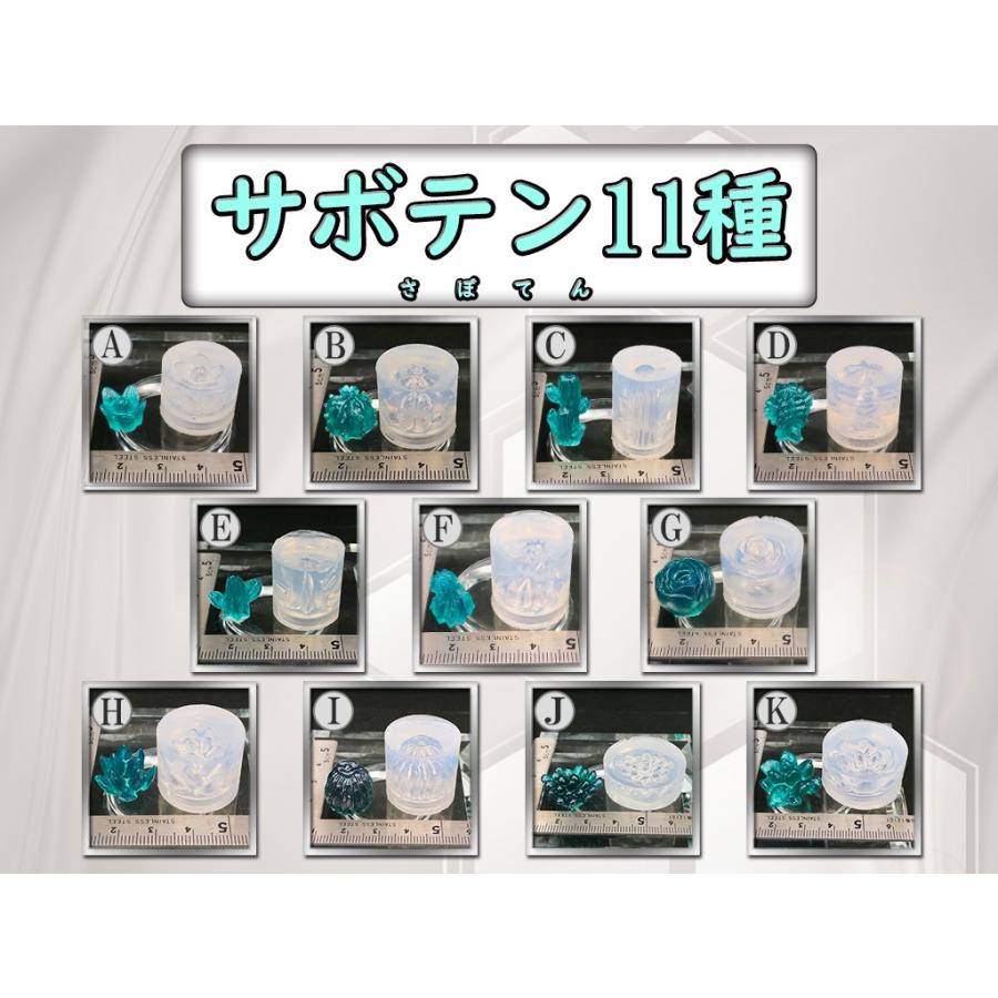 レジン道 サボテンモールド全11種☆レジン シリコンモールド 透明