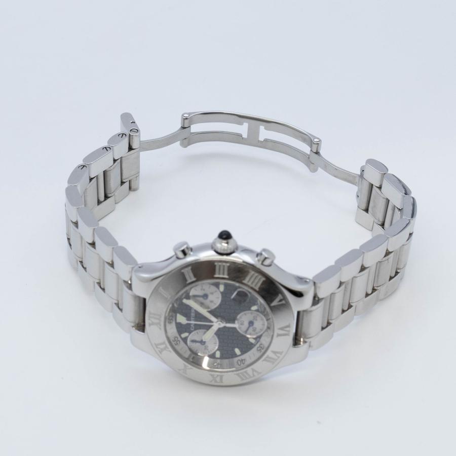 CARTIER カルティエ クロノスカフ W10172T2 腕時計_x000D_
 ステンレス ブラック クオーツ ブラック文字盤 メンズ【中古】473 MUST DE CARTIER カルティエ Cartier クロノスカフ W10172T2 Must de