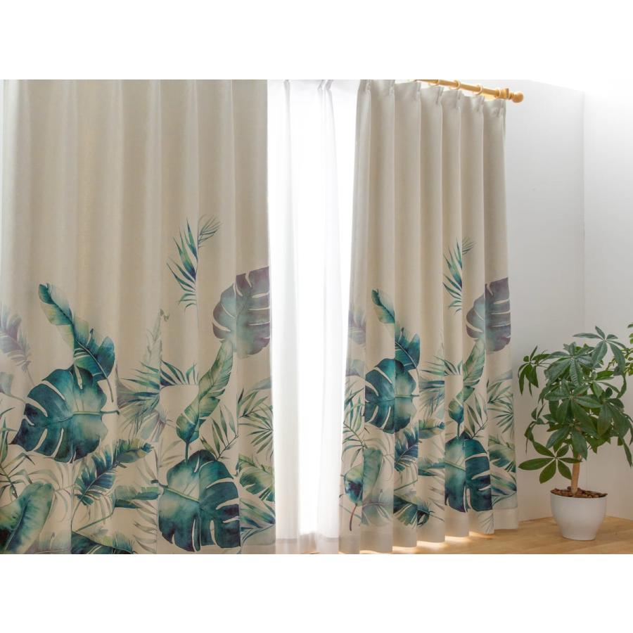 ドレープ カーテン ボタニカル ナチュラル シンプル 遮光 おしゃれ デザインドレープカーテン Designcurtain Botanicsl Le Bouche A Oreille 通販 Yahoo ショッピング