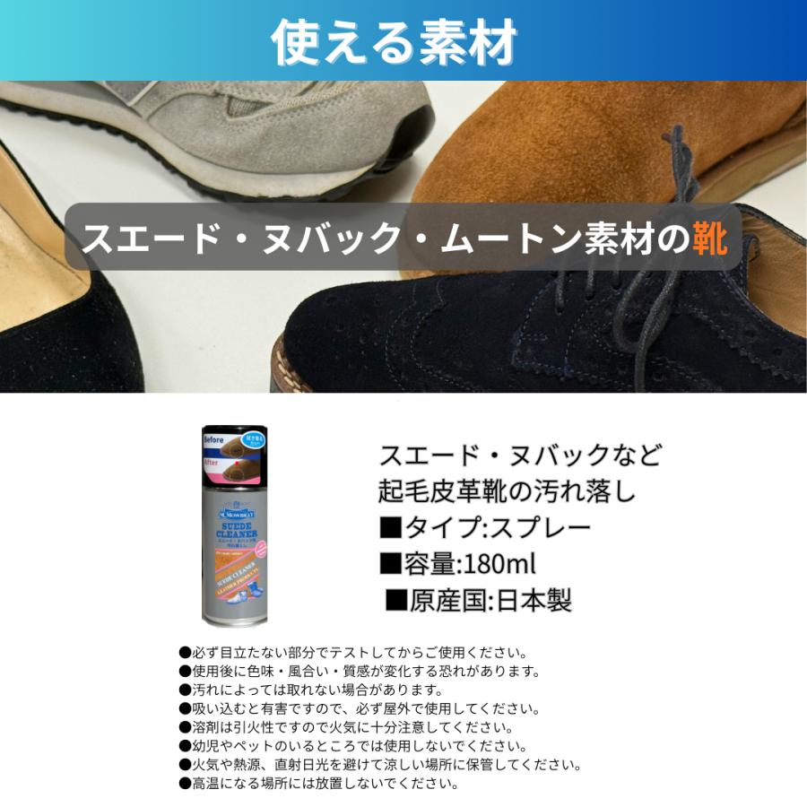 M.MOWBRAY スエードクリーナー 起毛素材 簡単 汚れ落とし スプレー