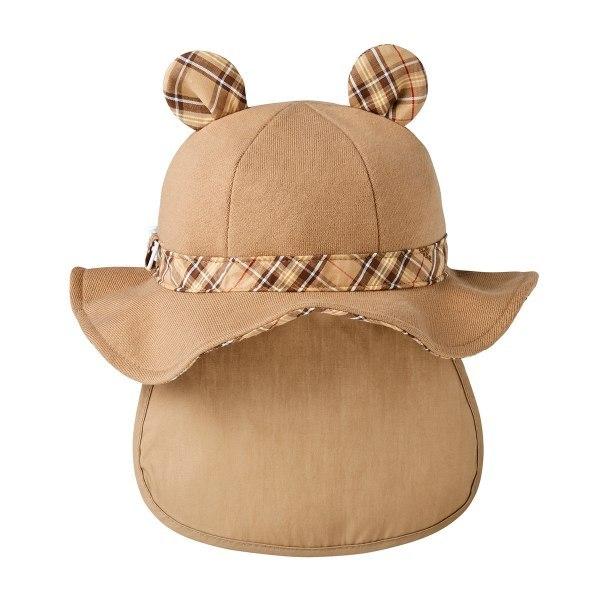 ミキハウス mikihouse 日よけ付き ハット 帽子 ( 46cm 48cm 50cm ）ベビー 赤ちゃん 幼児   女の子 男の子 0歳 １歳 ２歳 ３歳 UVカット 綿100％の画像