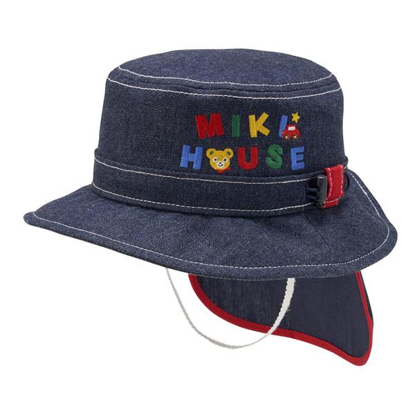 ●取り寄せ商品●ミキハウス mikihouse 日よけ付き 帽子 ハット（ 46cm 48cm 50cm 52cm ）女の子 男の子 綿100％の画像