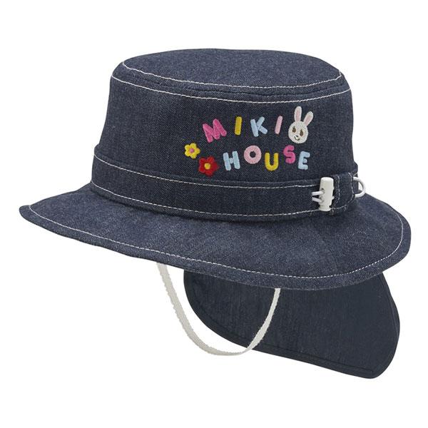 ●取り寄せ商品●ミキハウス mikihouse 日除け付き 帽子 ハット（ 46cm 48cm 50cm 52cm ）ベビー UVカットの画像
