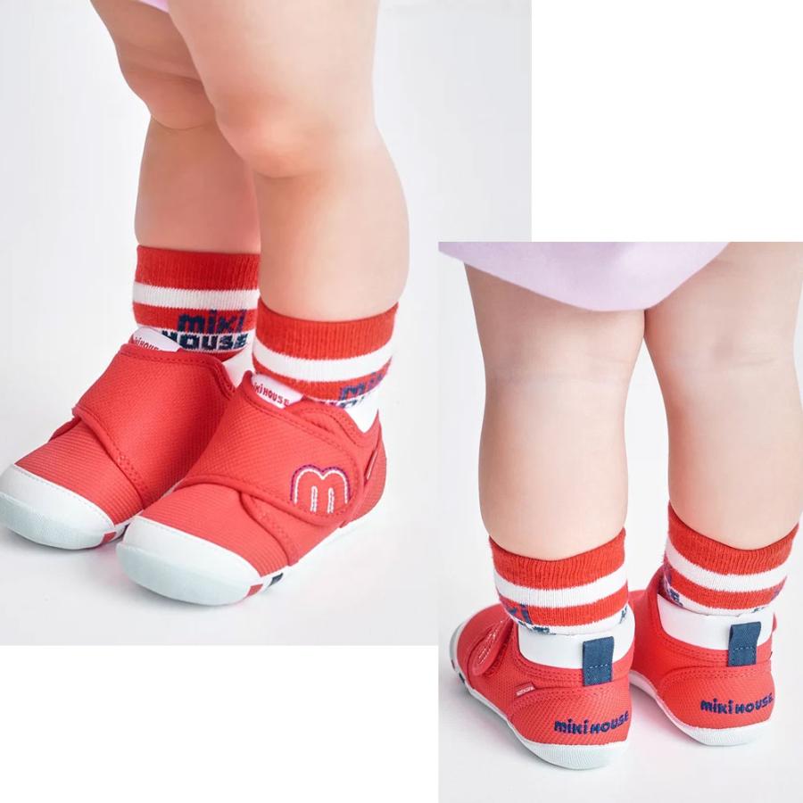 早もんがちmiki HOUSE キッズシューズ 17cm レッド　新品未使用 MIKI HOUSE（ミキハウス） 【WEB限定】55周年記念モデル ファースト