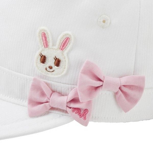 ●取り寄せ商品●ミキハウス mikihouse うさことリボン キャップ 帽子 ( 48cm 50cm 52cm ) 女の子 １歳 ２歳 ３歳 ４歳 サイズ調整可能 UVカットの画像
