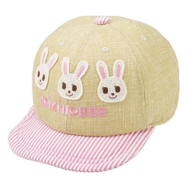 ●取り寄せ商品●ミキハウス mikihouse プッチ― うさこ 麦わら風 キャップ 帽子 ( 48cm 50cm 52cm )  男の子 女の子 １歳 ２歳 ３歳 ４歳 UVカット 可愛いの画像